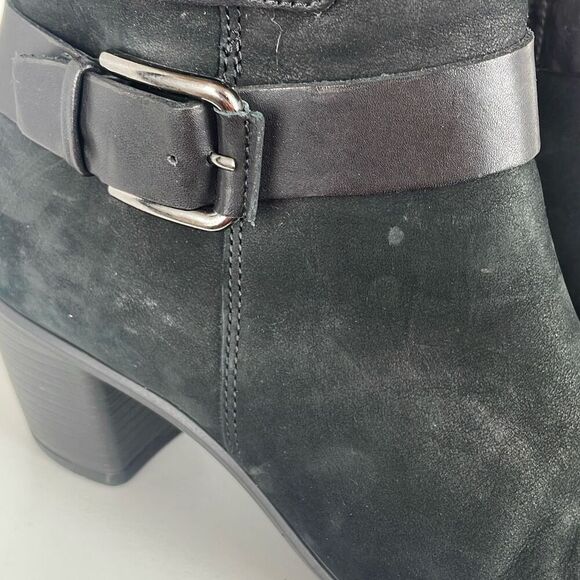 Ecco Black Nubuck Leather Ankle Boots 40 - Picture 9 of 12